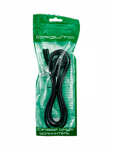 Кабель питания сетевой C7 угловой 1.5м Орбита OT-ELS09 Черный